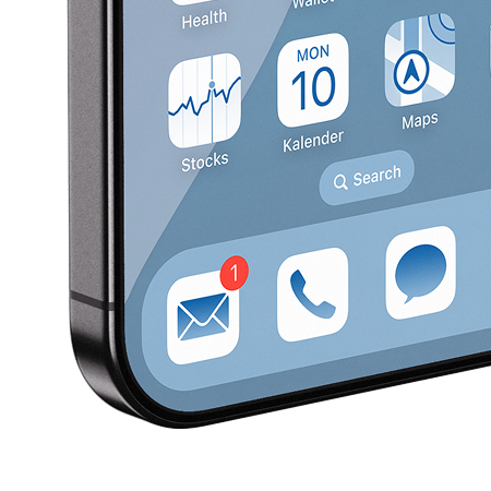 Symbolbild: iPhone mit neuer Mail – regelmäßig Expertentipps per Mail erhalten.
