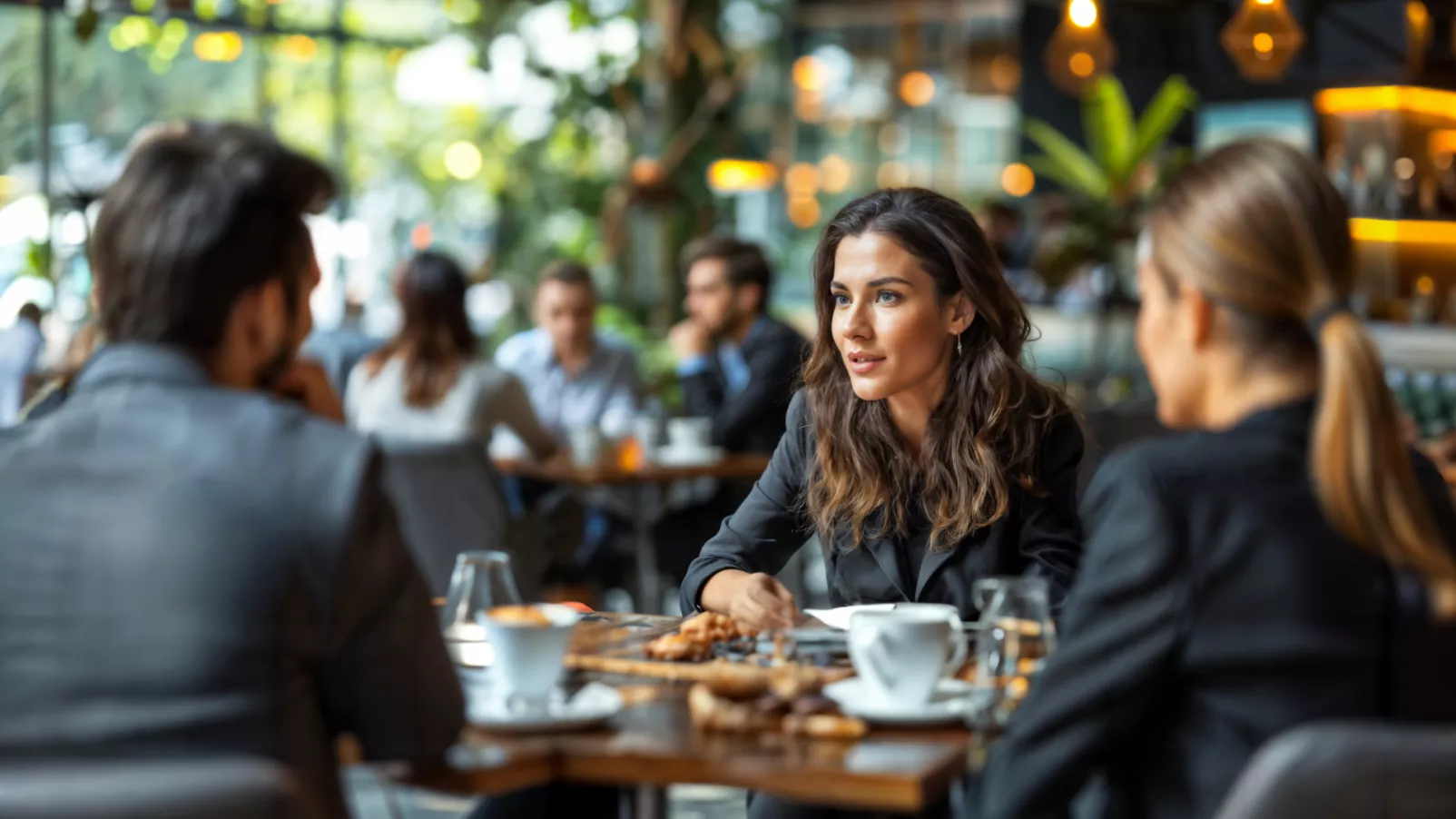 Personen an einem Tisch im Restaurant